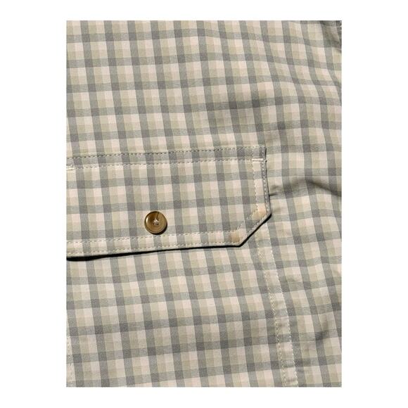 PONCHO MENS XL Checkered Casual Button-Down Shirt MAGNETIC POCKETS UTILITY SPORT - Picture 6 of 12